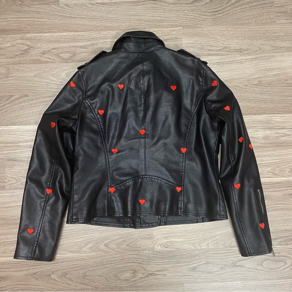 💔 Heart Embroidered Faux Leather Moro Jacket 💔 - Picture 9 of 11